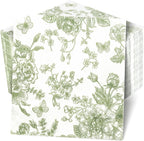 Mwellewm 100Pcs Sage Green Floral Napkins Beverage Cocktail Napkin Disposable Green Paper Dinner Napkin Fancy Decorative Hydrangea Flower Guest Hand Towel for Wedding Bridal Baby Shower Birthday Party