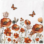JarThenaAMCS 50Pcs Fall Floral Paper Napkins Vintage Autumn Wildflower Luncheon Napkin Flower Dessert Dinner Hand Napkin for Thanksgiving Harvest Wedding Birthday Party Supplies