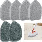 Wlich Scouring Pads Microfiber Cloth Refills 6 Pack, Fit Tub Tile Scrubber Brush Cleaning, Reusable Scouring Scrub Pad and Microfiber Scrub Pads Set for Cleaning Bathroom Kitchen Toilet Tile Sink