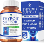 1 Body Thyroid Support Supplement for Women and Men, Selenium with Iodine, Zinc, B12, Ashwagandha and L-Tyrosine, Supports Hormone Health, Energy and Metabolism, 30 Day Supply