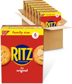 RITZ Original Crackers, Snacks for Kids and Adults, Bulk Lunch Snacks, Family Size, 6 - 20.5 oz Boxes