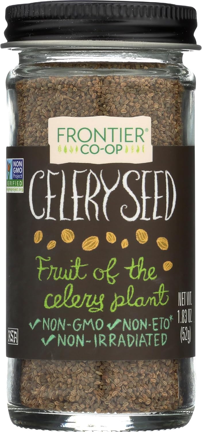 Frontier Co-op Whole Celery Seed, 1.83 Ounce Bottle, Great Texture in Salads, Key in Ethnic Dishes and Pickling, Kosher