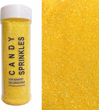 PhilaeEC Yellow Sanding Sugar Edible Sparkling Crystals for Baking Cake Decoration Cookie Ice Cream Cupcake Toppers Wedding Party Valentines Halloween Christmas Supplies 5oz