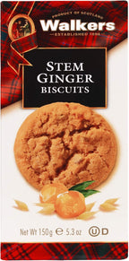 Walker's Shortbread Stem Ginger Cookies, Scottish Style Cookies, 5.3 Oz Box