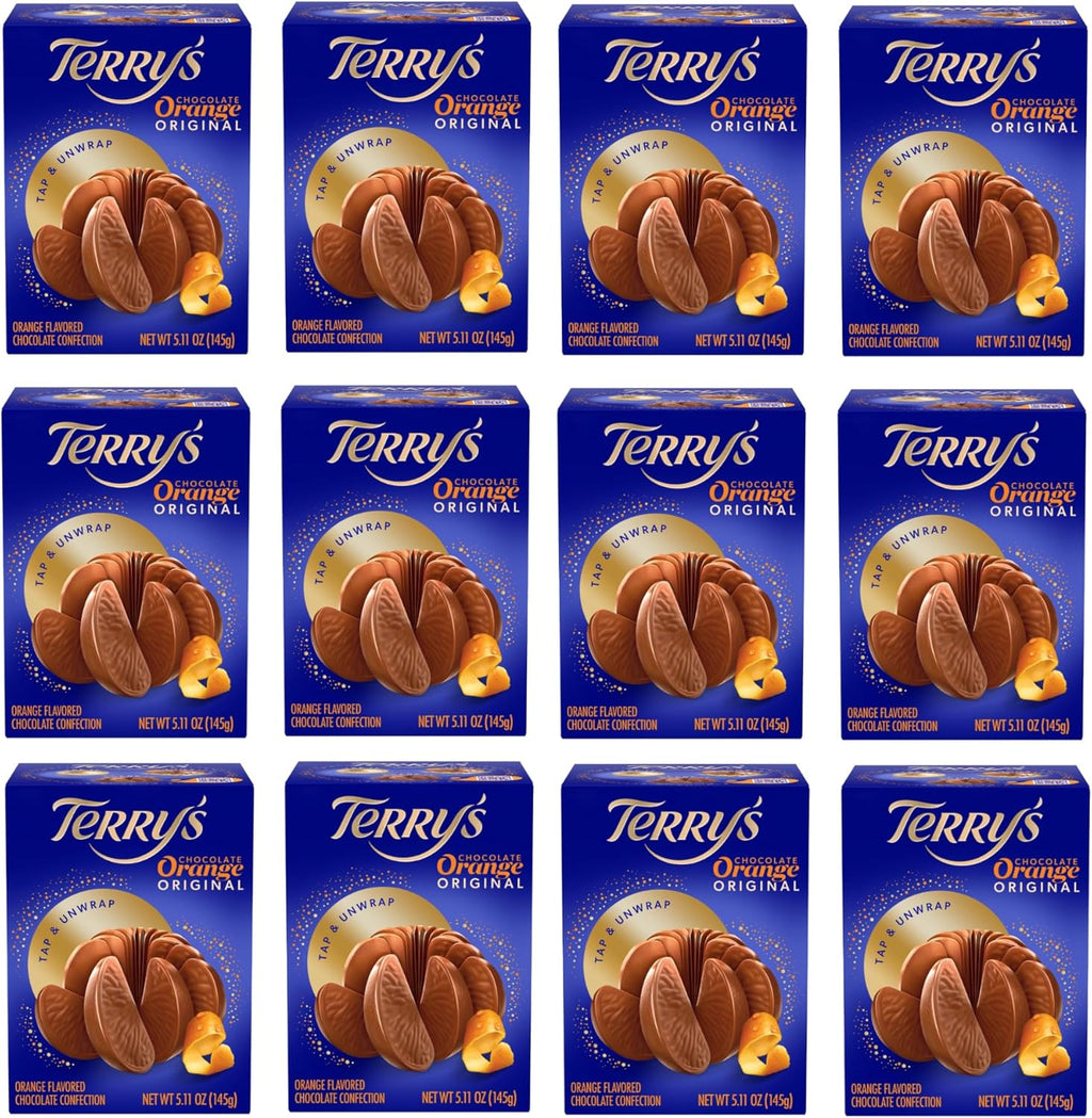 Terry's Milk Chocolate Oranges - Pack of 12-5.11 oz Per Orange of Delicious Tasting Chocolate - Stocking Stuffer and Party Favors - Great for Sharing with Friends and Family