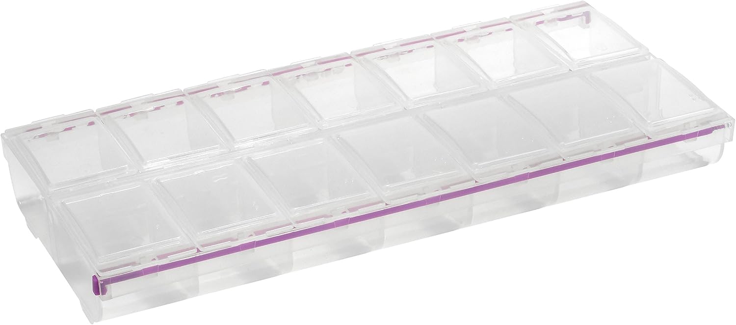 Craft Mates Craft & Sewing Supplies Organizer, 14 Locking Compartments (3XL) with Clear Lids, Bead, Jewelry, Embroidery, Thread, Needle, Scrapbooking, DIY Storage Box for Crafters and Artists