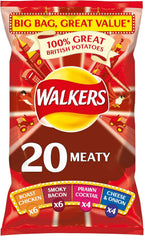 Walkers Meaty Multipack Crisps, 20 x 25 g