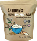 Anthony's Organic Buckwheat Flour, 3 lb, Grown in the USA, Gluten Free, Vegan