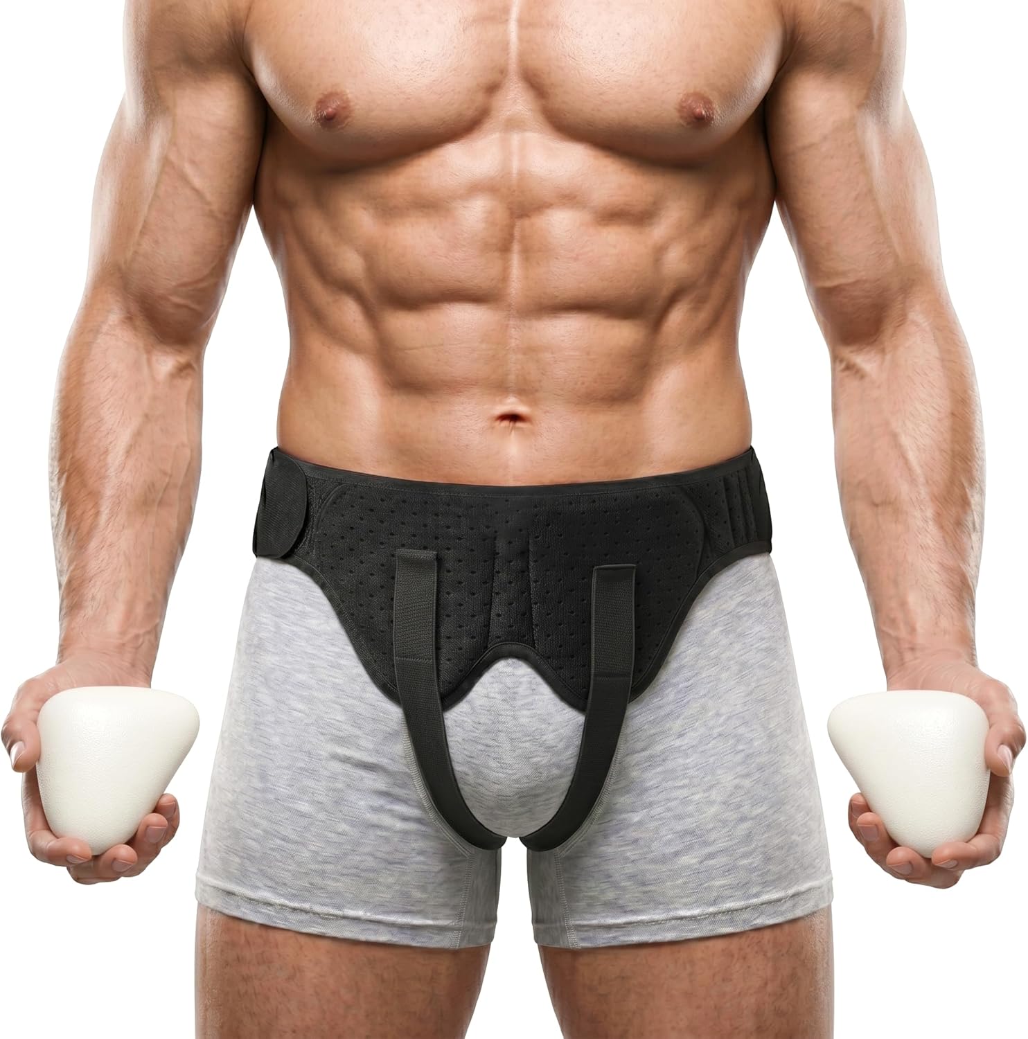 BLITZU Hernia Belt for Bilateral, Double or Single Inguinal, Groin Hernia Support Truss for Men, Women, Pain Relief, Surgery Recovery, Adjustable with 2 Removable Medical Compression Pads. S-M