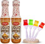 2x Colgin Authentic Hickory/Habanero Liquid Smoke 4 oz Bundle with Basting Brush – Smoky and Spicy Flavor for Meats, Sauces & More – Colgin Liquid Smoke for Cooking – Gift Set (3 Items)