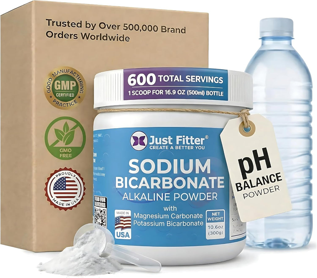 Sodium Bicarbonate Powder Supports pH Balance - Potassium Bicarbonate Slow Release Formula for Better Absorption - Bicarb Potassium Powder Helps Reduce Body Acid - Bicarbonato De Sodio Supplement