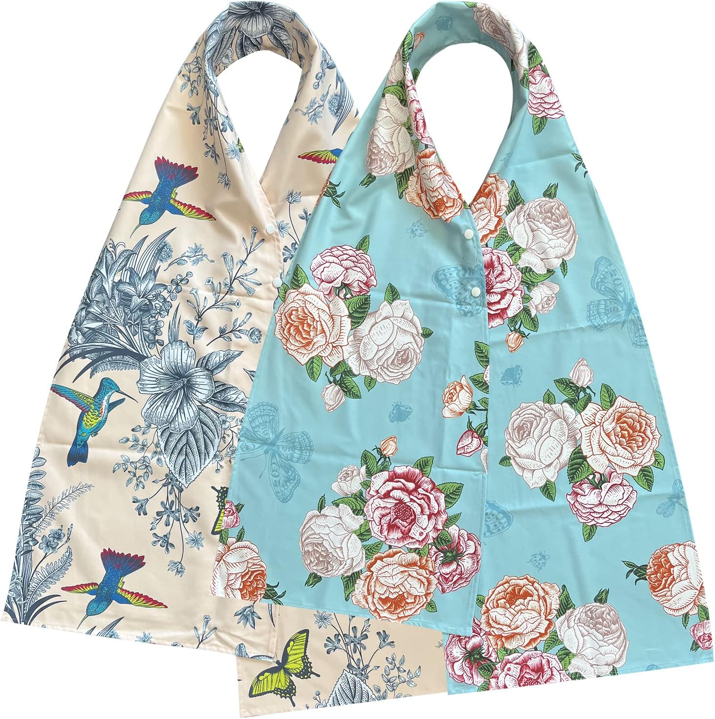 Adult Bibs Scarf for Women Eating - Dignified Alternative to Bib for Reusable Elderly Adults Senior Citizens Washable Dining Adjustable Snap Closure Baberos Para Adultos