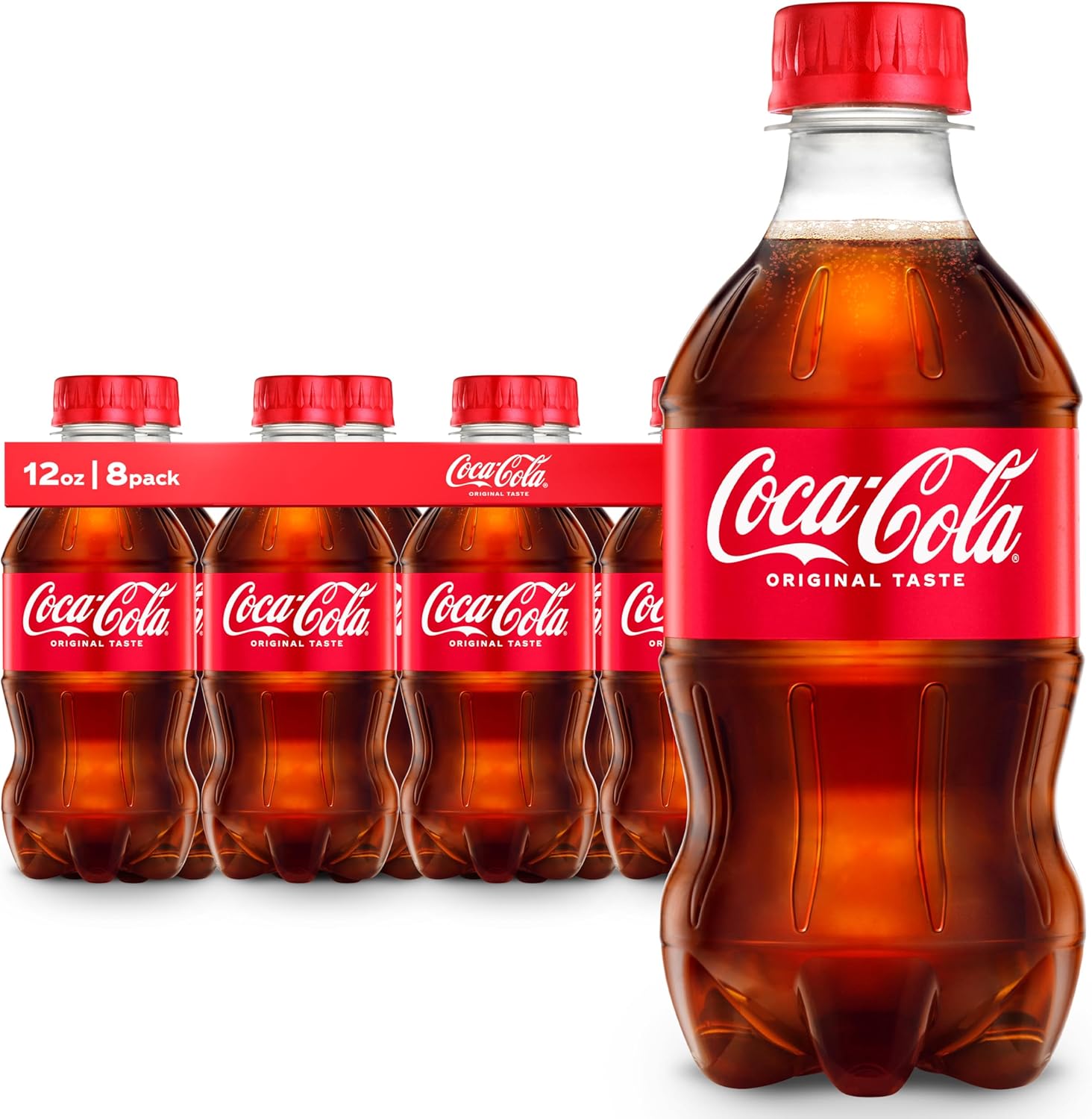 Coca-Cola Soda Soft Drinks, 12 fl oz Bottles, 8 Pack - Classic Cola Soft Drink Pack