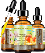 Botanical Beauty ORGANIC APRICOT KERNEL OIL Australian. 100% Pure Virgin Unrefined Cold Pressed Carrier Oil 1 oz- 30 ml. For Face, Hair, Body, Nails, Skin, Anti - aging
