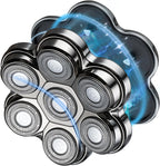 Magnetic Head Shaver Replacement Heads 7 Double Ring Waterproof Rotary Razor Blades for Bald Men Compatible with Freebird wyklaus shpavver (Silver)