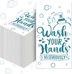 Seajan 200 Packs Bathroom Paper Napkins Disposable Bathroom Paper Guest Hand Towels Decorative Paper Napkins for Hostess Gifts Shower Spa Wedding Birthday Party Supply(Teal Blue)