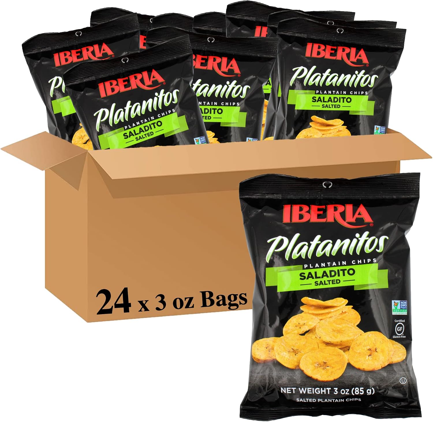 Iberia Lightly Salted Plantain Chips, 3 Ounce (Pack of 24)