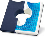 Gel Wheelchair Seat Cushion,Bed Sore Cushions for Butt, Memory Foam Hemorrhoid Pillow for Chairs,Butt Pillow for Pressure Sore&Ulcer Pain,Sciatica &Coccyx Pain Relief,Washable-Cover(Blue)