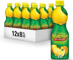 ReaLemon 100% Lemon Juice, 8 fl oz bottle (Pack of 12), Made with Lemon Juice from Concentrate, Gluten-Free, Sodium Free, Perfect Mixer to add to Cocktails and Marinades