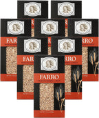 Cucina & Amore Pearled Farro from Italy 17.6 oz Pack of 8 | Non-GMO, Whole Grain, High in Fiber, Vegan, Kosher| Perfect for Soups, Salads, and More | Vacuum Packed