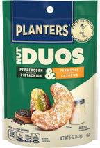 PLANTERS Nut Duos, Flavored Nuts, Peppercorn Pistachios & Parmesan Cashews 5oz