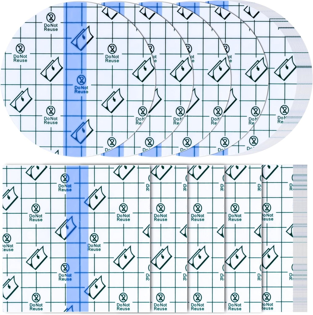 50 Pieces Waterproof Adhesive Bandages, 4" x 4" Transparent Tattoo Cover Up Tape Aftercare Bandage, Protective Clear Film Bandage for Wound Dressing, Swimming, Shower (4 x 4 Inch)