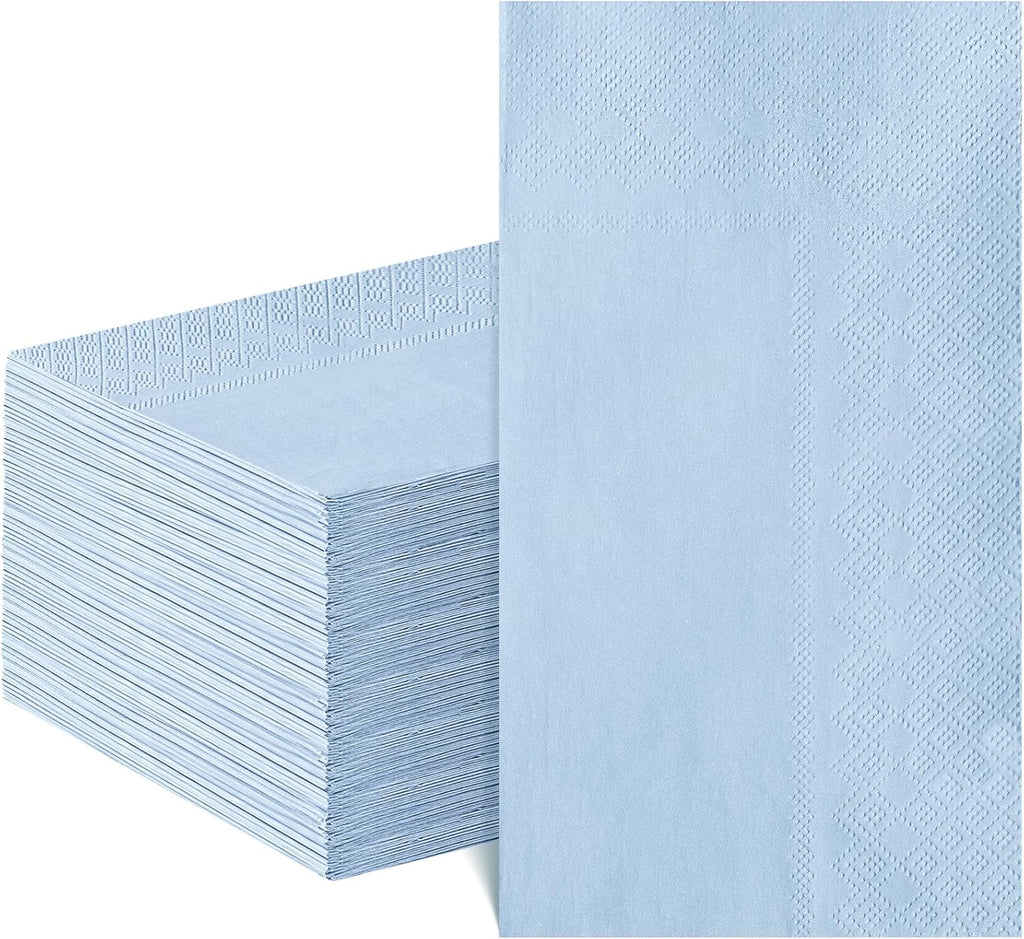 NatNarr 60 Pcs Light Blue Napkins, Disposable Blue Dinner Napkins Decorative Paper Hand Towels for Bathroom Paper Napkin for Wedding, Baby Shower, Bathroom, Kitchen