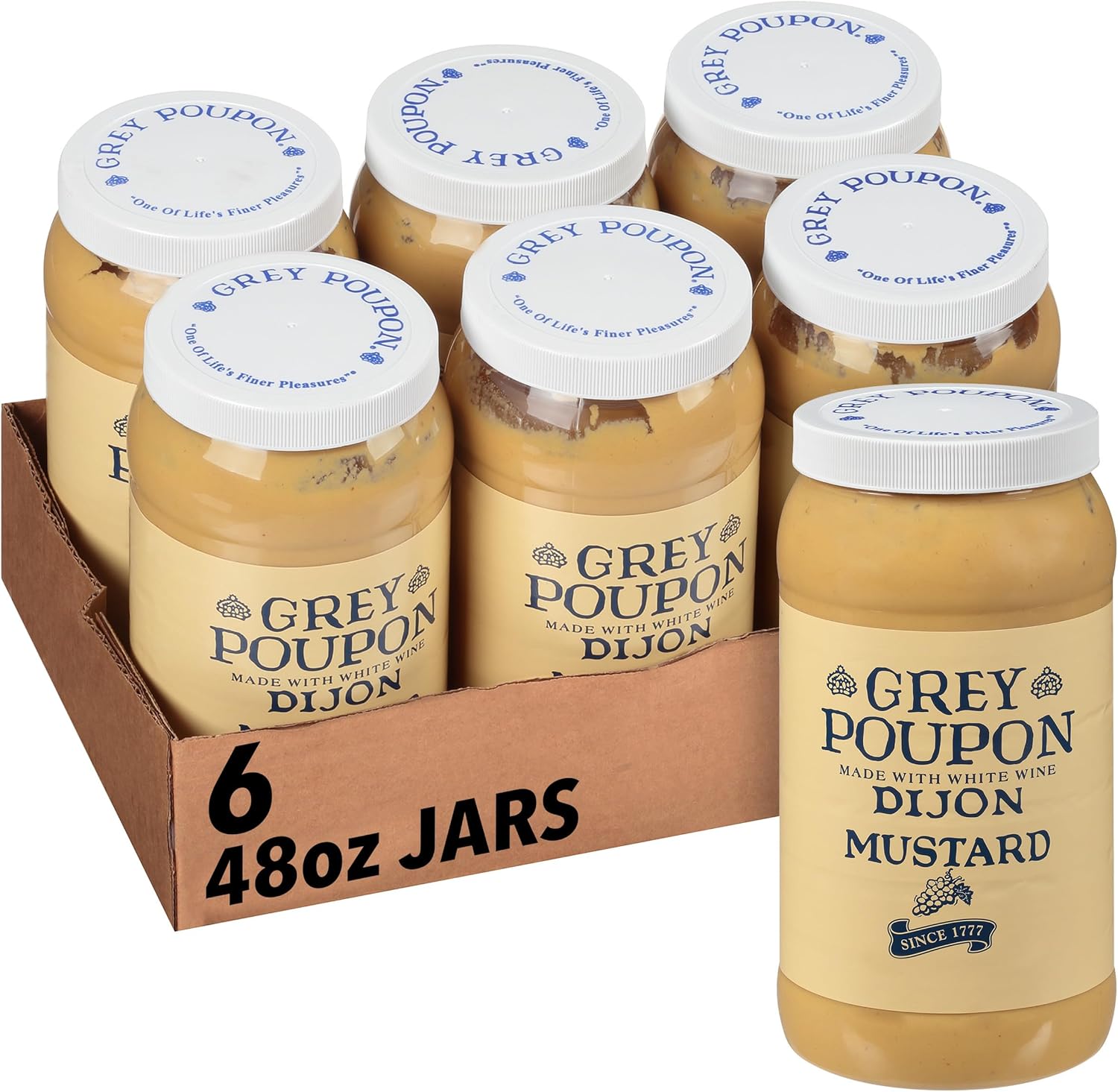 Grey Poupon Dijon Mustard (48 oz Jars, Pack of 6)