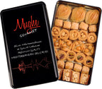 Mughe Gourmet Assorted Baklava Pastry Gift Elegant Tin Box - 500g 1.1lb 32 pcs - Turkish Pistachio, Almond, Walnut, Cashew, Hazelnut Bite Size Gifts Baklawa Sweet - Perfect for Birthday, Fathers Day