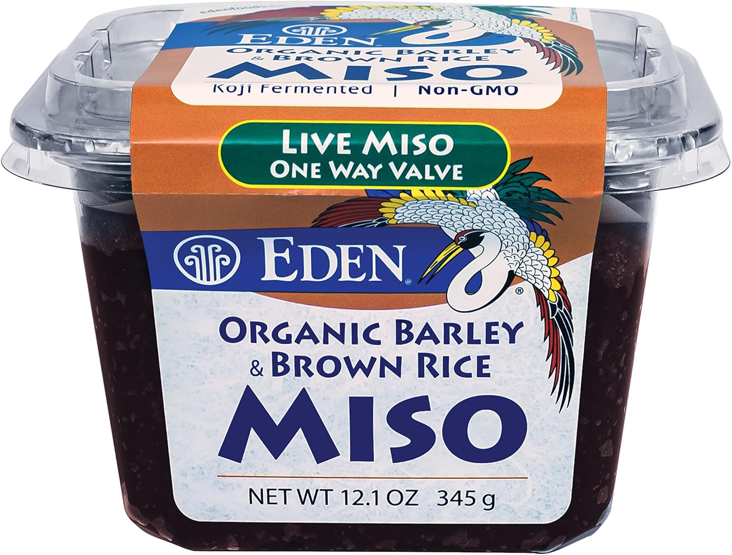 Eden Organic Barley & Brown Rice Miso Paste, Mugi & Genmai, Live Culture, Umami Rich, Made in Japan, 12.1 oz (345g)