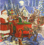20-ct 13x13 Santa Claus Christmas Decoupage Napkins, 3-Ply Servilletas Printed Cocktail Napkin for Art, Dinner and Party, Disposable Napkins Decor (Xmas)