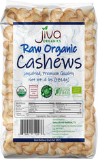 Jiva Organics Raw Organic Cashews (Whole) 4 Pound Bag