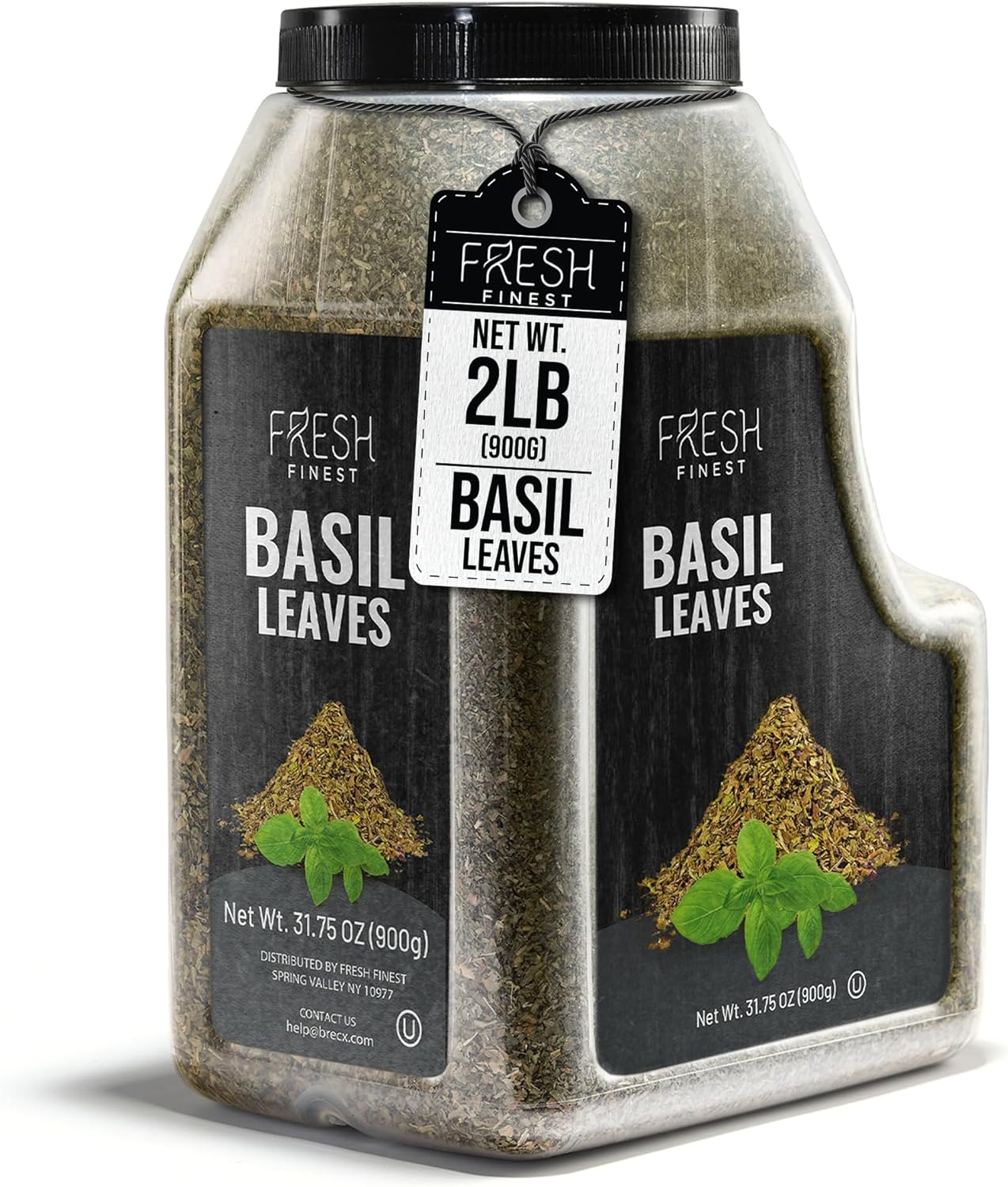 Fresh Finest Basil Leaves Spice Bulk 2 LB (31.75 oz) – Premium Dried Sweet Basil Bulk, Non-GMO, Kosher, Gluten-Free, Vegan-Friendly Culinary Herb