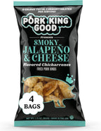Pork King Good Smoky Jalapeño & Cheese Pork Rinds (Chicharrones) (4 PACK) Keto Snacks