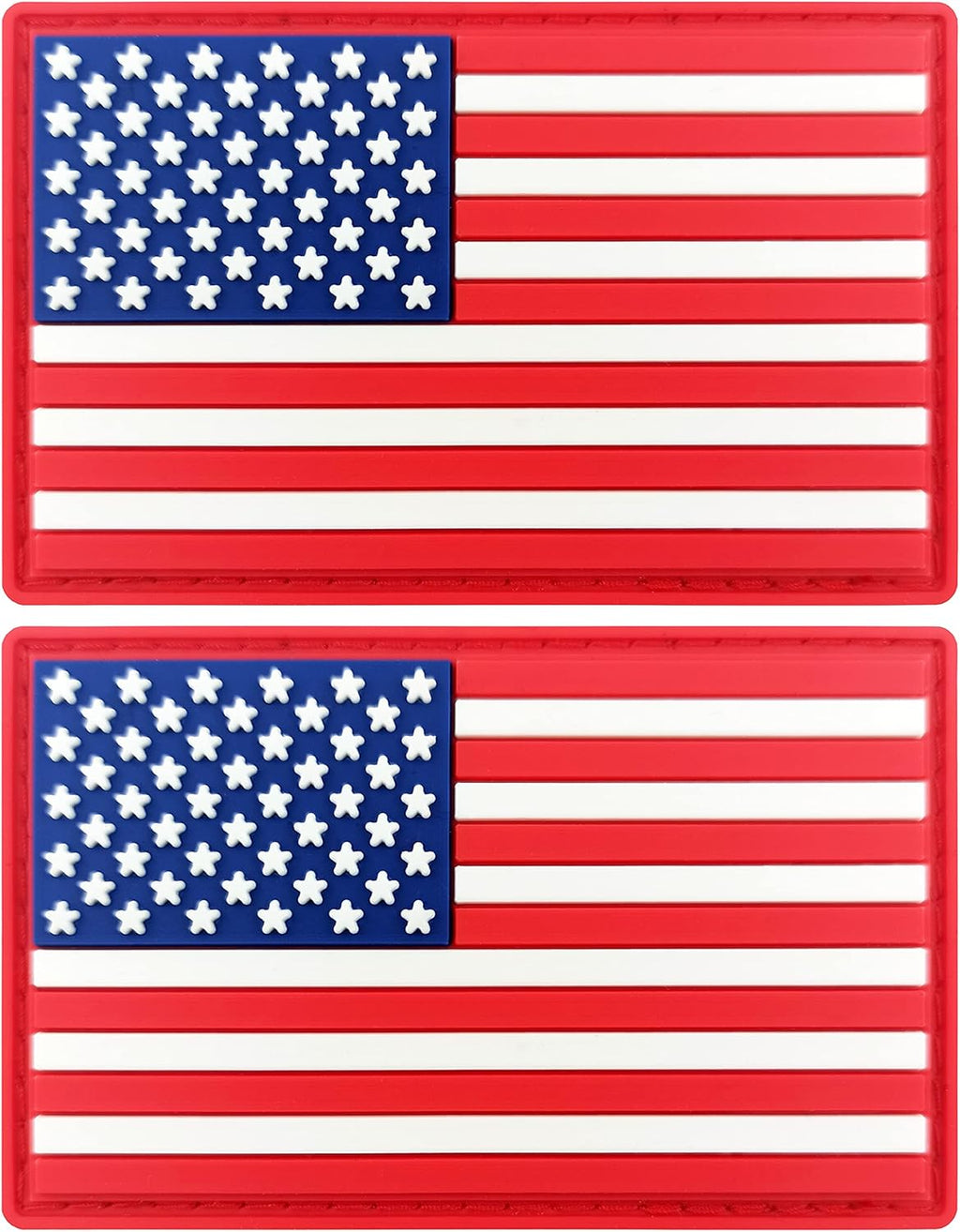 JBCD US American Flag Patch USA Tactical Military Patch - PVC Rubber Hook and Loop Fastener Patch, 2 Pack