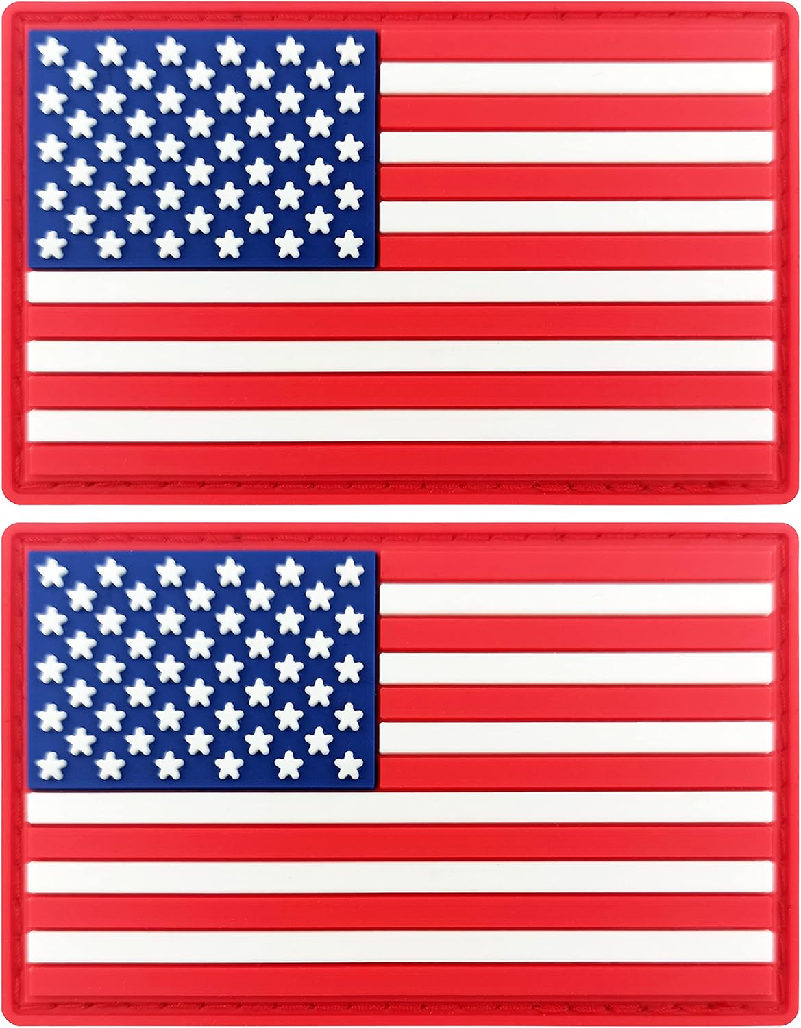 JBCD US American Flag Patch USA Tactical Military Patch - PVC Rubber Hook and Loop Fastener Patch, 2 Pack