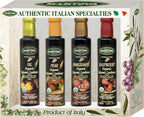 Mantova Organic Flavored Balsamic Vinegar of Modena 4-Variety Pack: Fig, Pear, Pomegranate, & Raspberry; Perfect for Gift Basket, Add to Pasta, Salad, Ice Cream and Cocktails, 8.5 oz per bottle