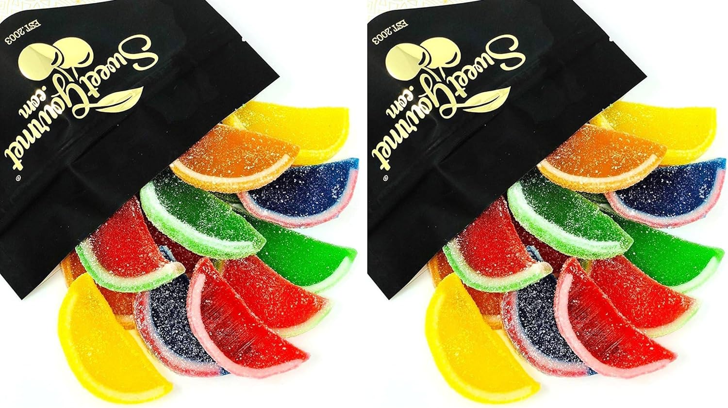 SweetGourmet Assorted Fruit Slices | Candy Fruit Jelly | Vegan, Gluten Free | 13oz (Pack of 2)