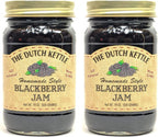 The Dutch Kettle Amish Homemade Style Blackberry Jam Seeded 2 - 19 oz Reusable Jars All Natural Non-GMO No Preservatives