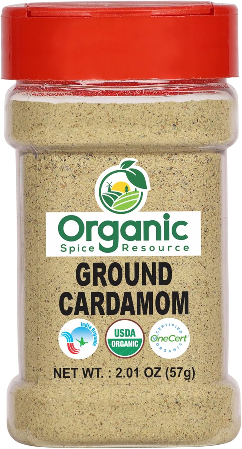 Organic Cardamom Ground/Powder | 2.01 oz - 57g | USDA Organic | Vegan | Non-GMO, All Natural Blend - 100% Raw from India, by SHOPOSR