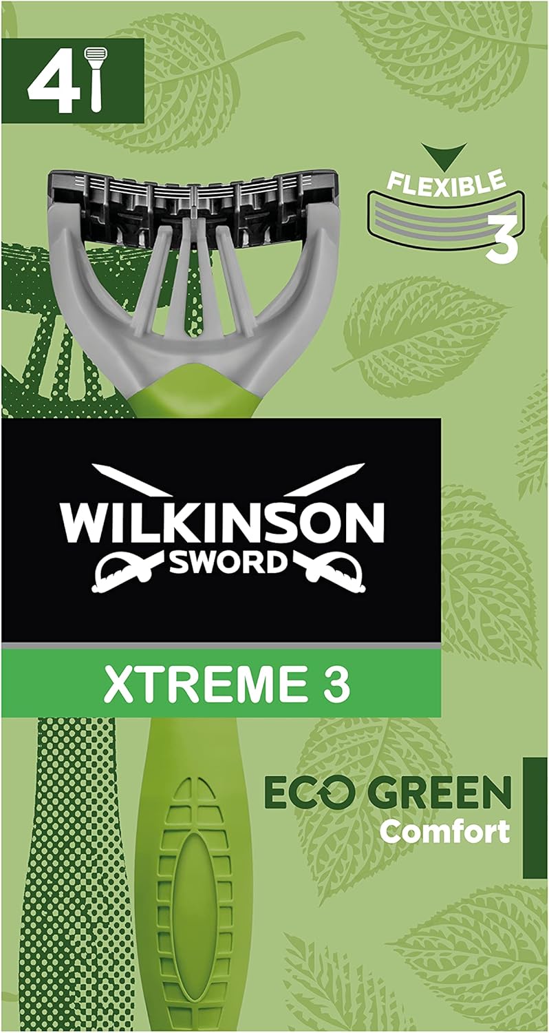 Wilkinson Sword - Xtreme 3 Eco Green X 4 - Disposable Razor Man Eco-Friendly And Recyclable - 70 Gr 4027800175000