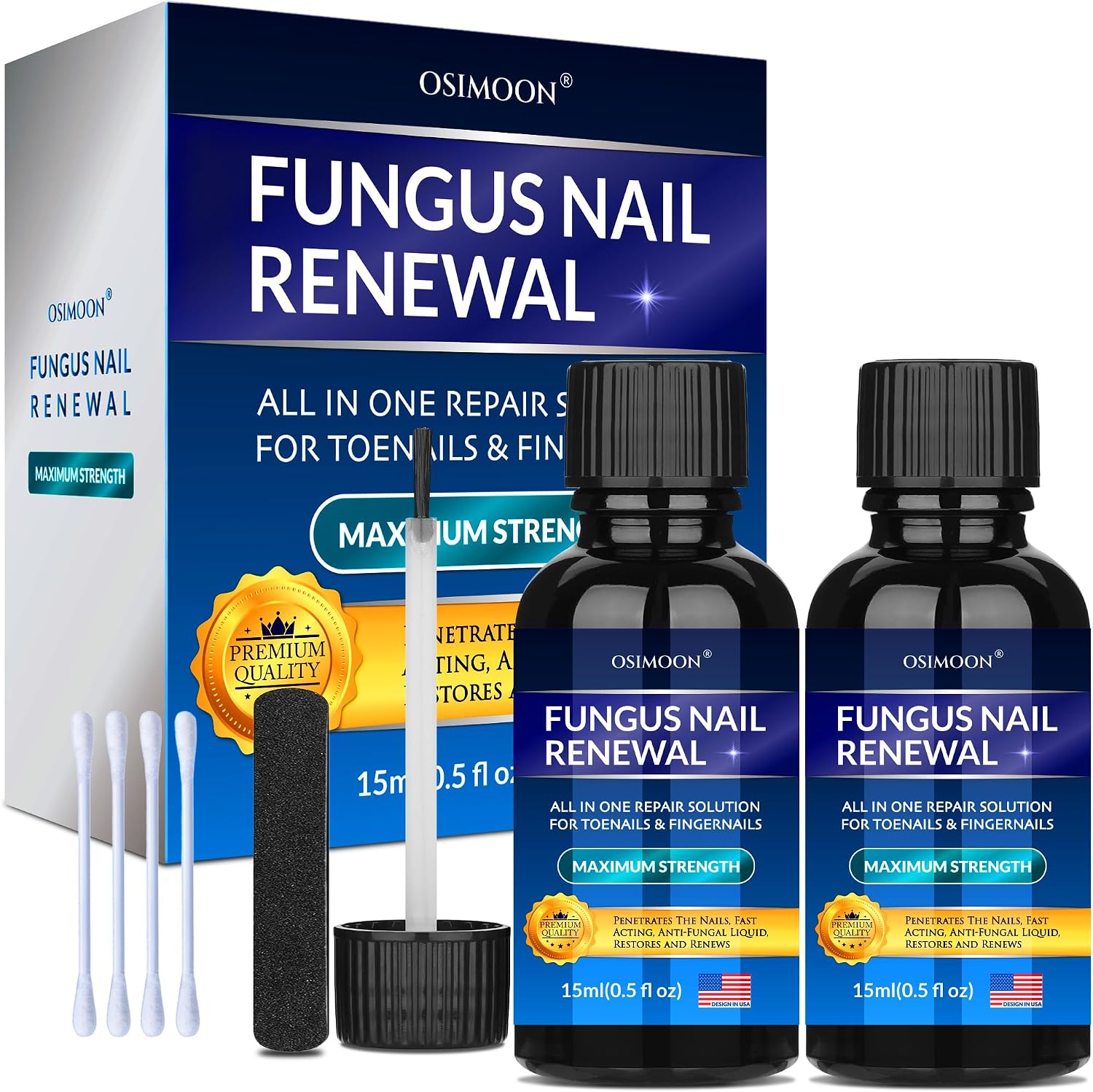 Advanced Toenail Fungus Treatment – Helps Reduce Thick, Yellow Nails & Maintain Healthier Toenails Over Time, Toe Nail Fungus Treatment Extra Strength 2pcs x15ml.