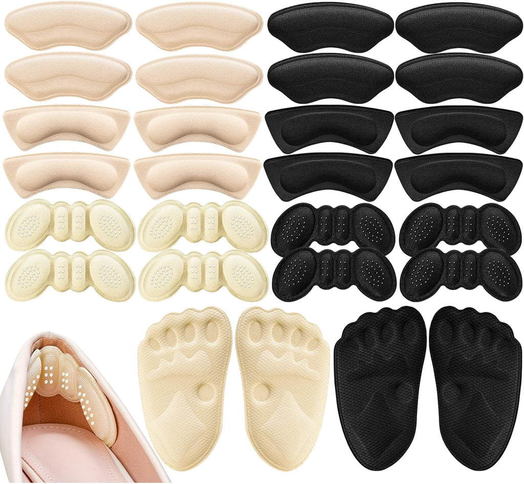 14 Pairs Premium Heel Grips for Men and Women, Heel Pads for Shoes that are Too Big, Self-Adhesive, Inserts for Loose, Heel Filler Cushions Improved Shoe Fit and Comfort.