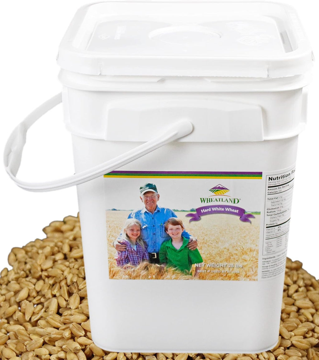 Hard White Wheat Berries : Wheatland™ : 25 lb Bulk: Emergency Preparedness : Mylar : Oxygen Absorber : 30 Year Shelf Life : Non GMO: NO Glyphosate : Long Term Food Storage