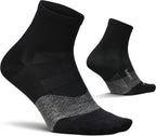 Feetures Elite Ultra Light Cushion Quarter - Sport Sock with Targeted Compression - New Black, S (1 Pair)