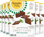 Simple Mills Mint Chocolate Seed and Nut Flour Sweet Thins, Paleo Friendly and Delicious Sweet Thin Cookies, Good for Snacks, Nutrient Dense, 4.25 oz (Pack of 6)