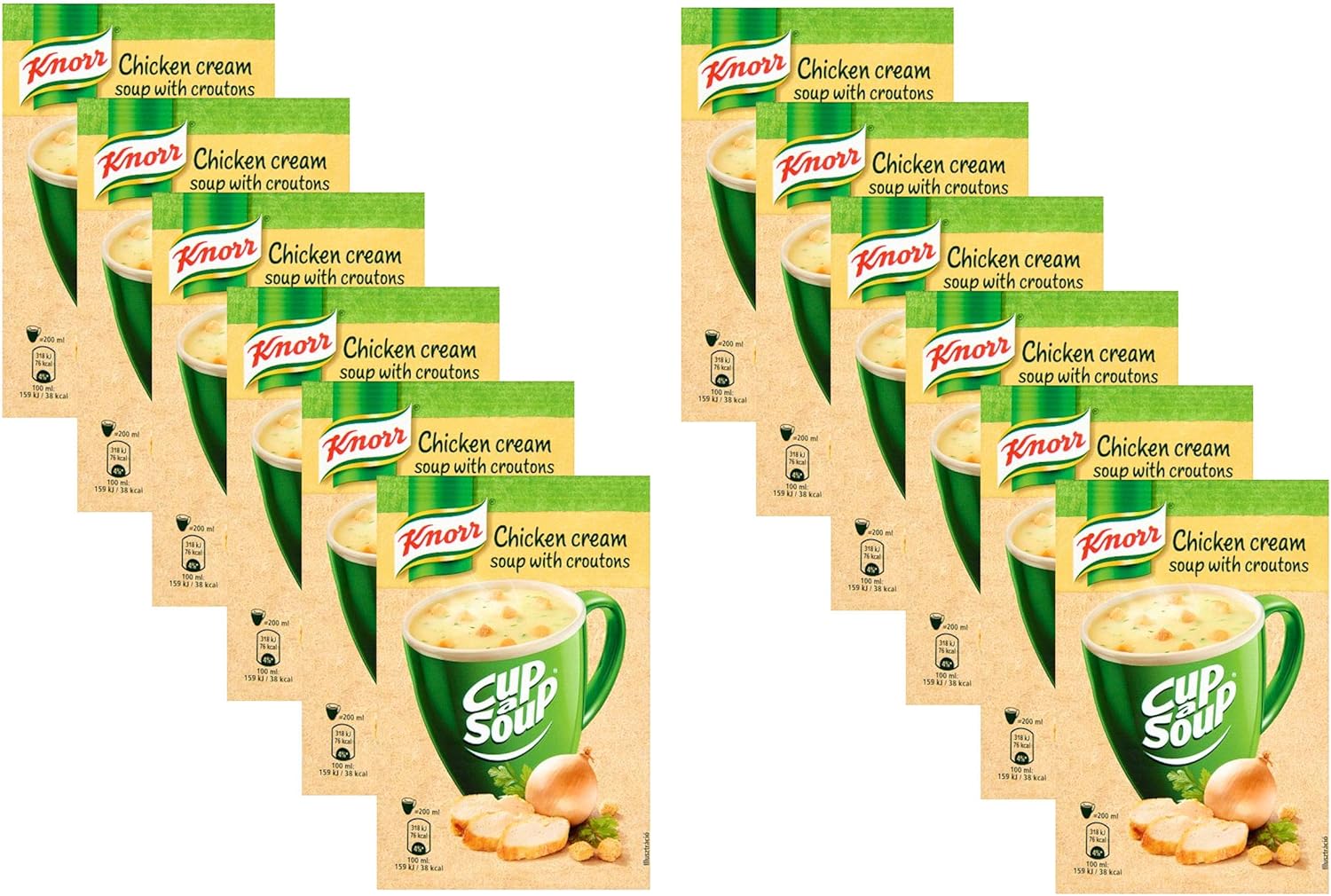 KNORR Instant Soup Chicken Cream With Croutons - Pack of 12