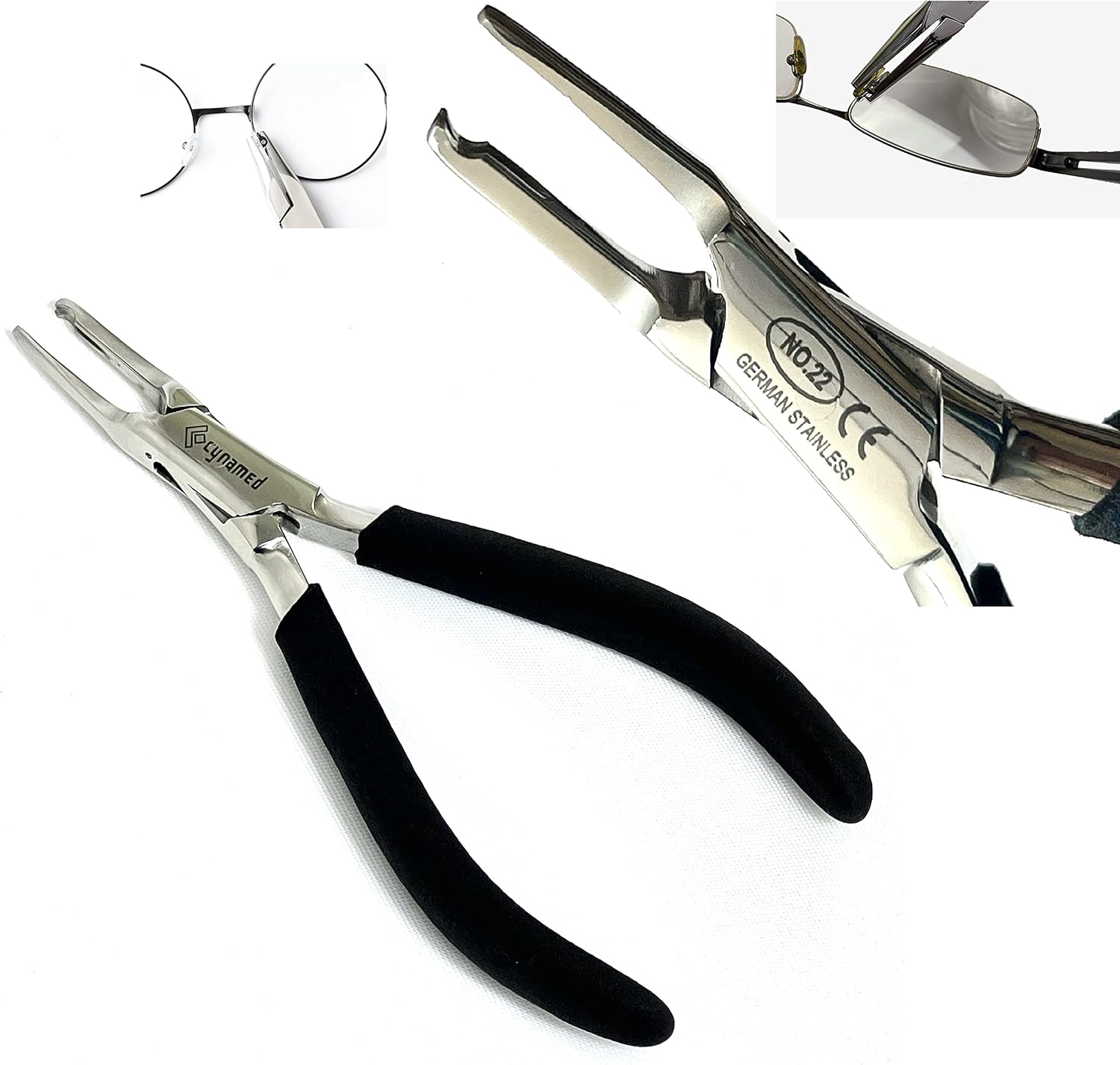 Premium -Nose Pad Arm Adjusting Pliers Eyeglass Arms Frame Eyeglasses Nose Pad Remover, Multi-purpose Optical Optician Tool for Glasses Repair Assembling & Adjusting (NOSE PAD PLIER)