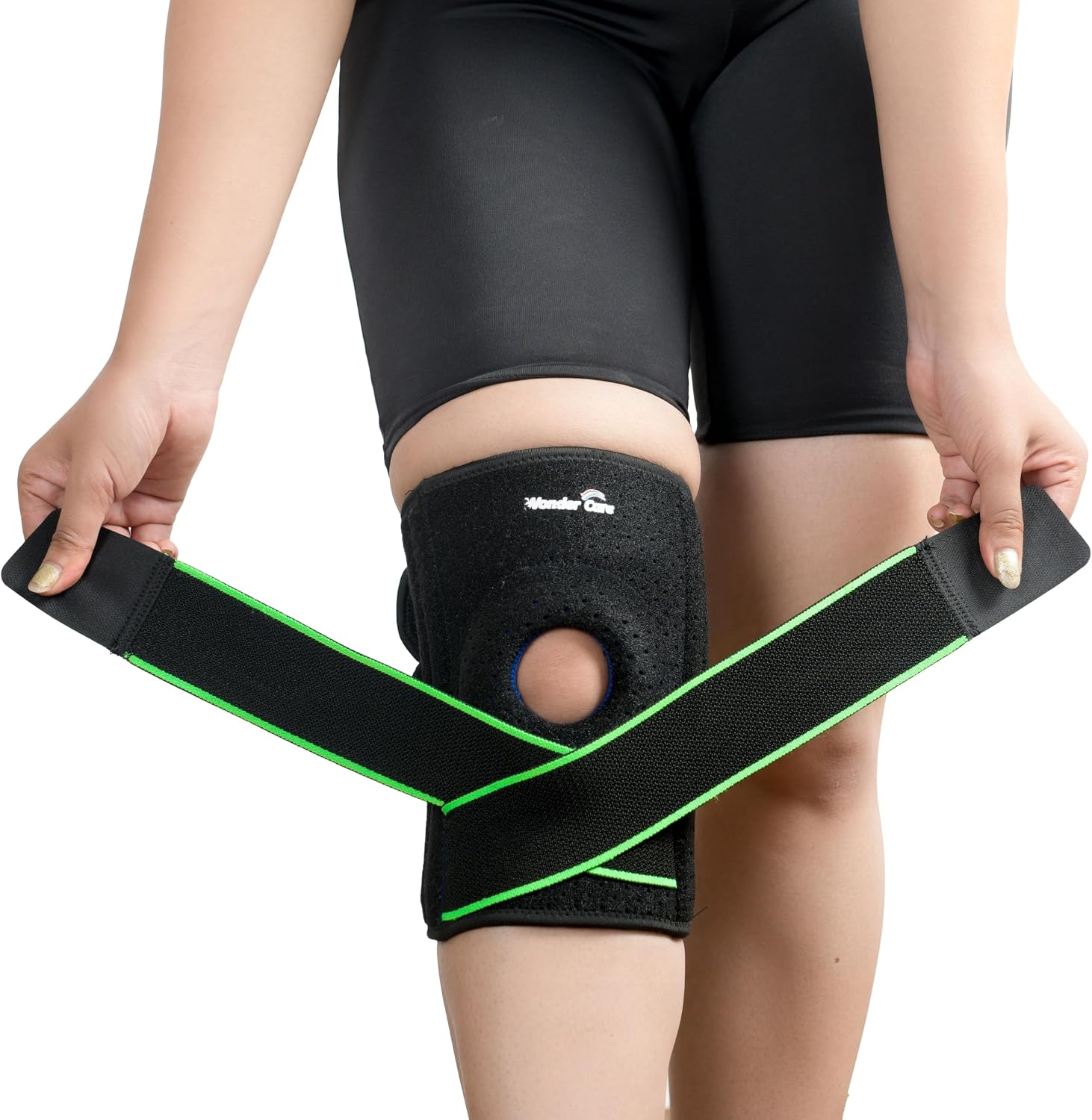 Wonder Care Knee Brace for men/women with patella Gel Pads & Anti-Slip Silicone strip Support best Knee brace for Pain, Knee Brace with Side Stabilizers, Adjustable Patella Compression Knee support