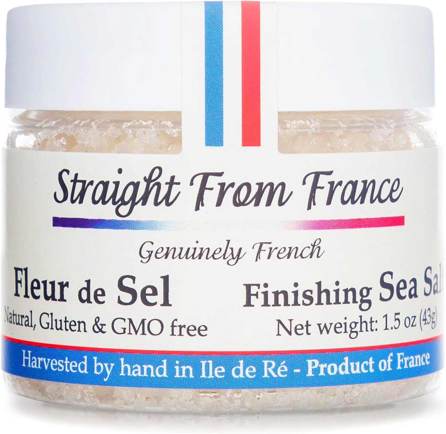 Straight from France Genuinely French, Authentic French Fleur De Sel, Unrefined Hand Harvested Finishing Sea Salt Rich in Minerals and Electrolytes 1.5 Oz